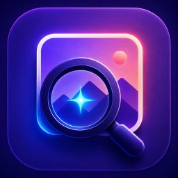 Reverse Image Search app icon: a magnifying glass over a picture